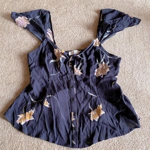 ASTR blue floral top